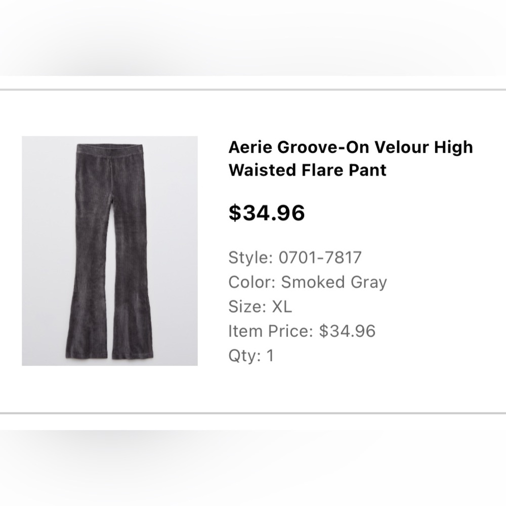 Aerie High Waisted Velour Flare Pants
